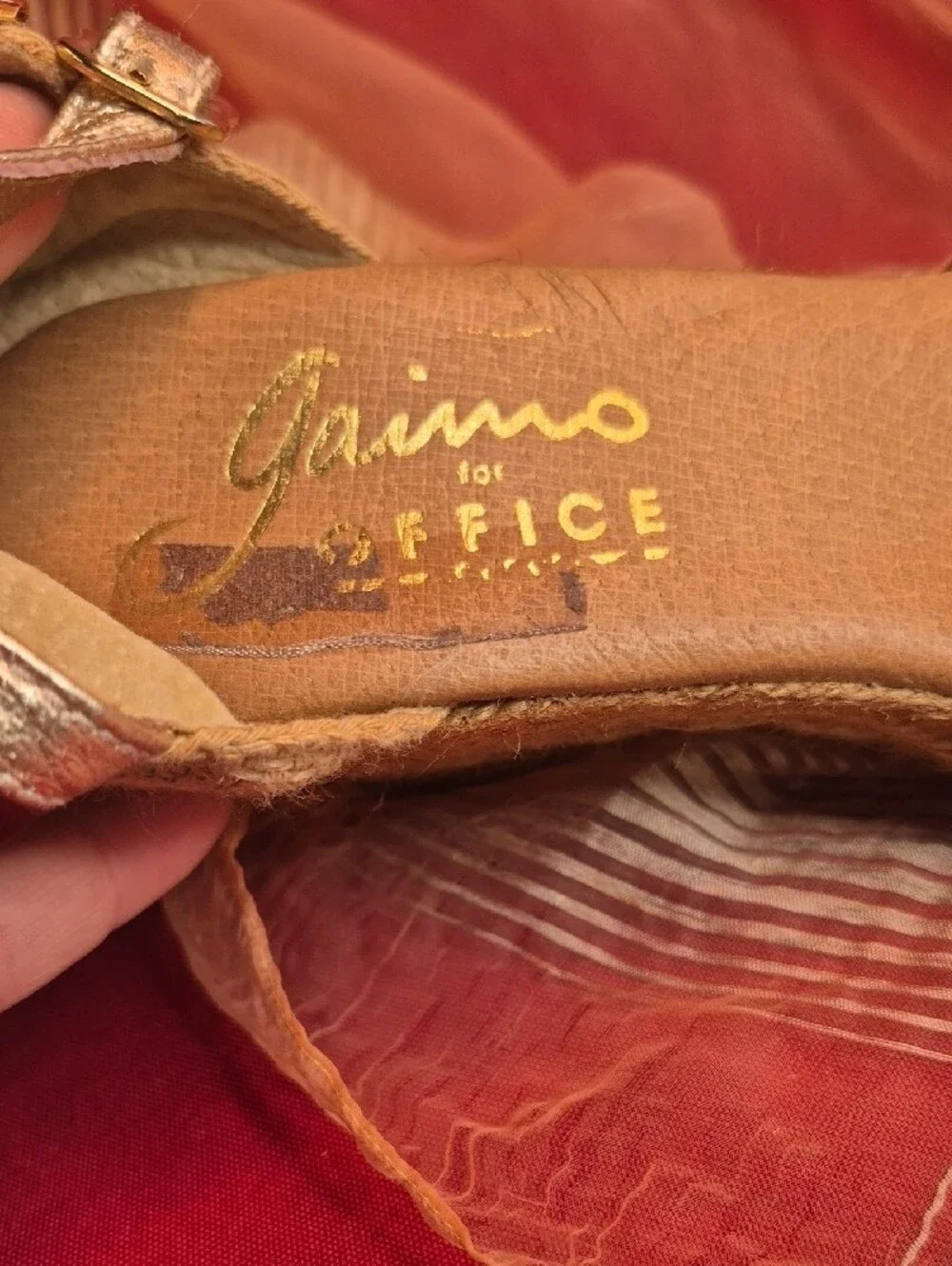Womens Gaimo For Office London Coral Suede Peep-Toe Espadrilles Like NEW Size 37